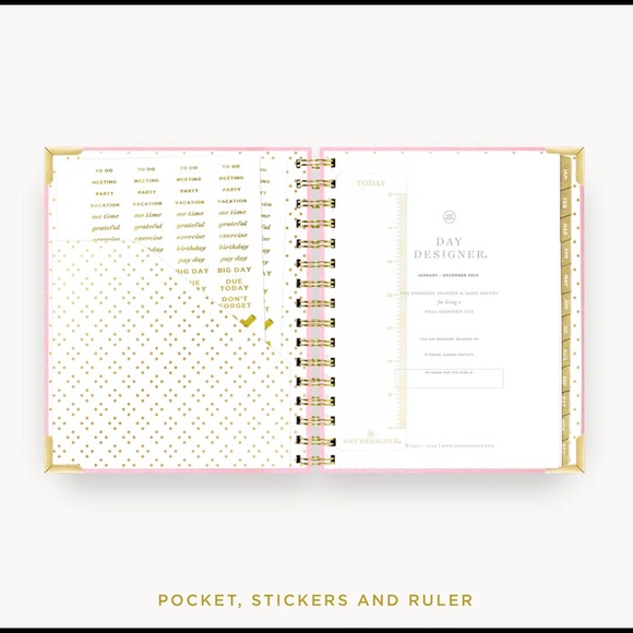 Day Designer 2024 Mini Daily Planner: Peony Bookcloth with Emily Ley extras* - Picture 12 of 12